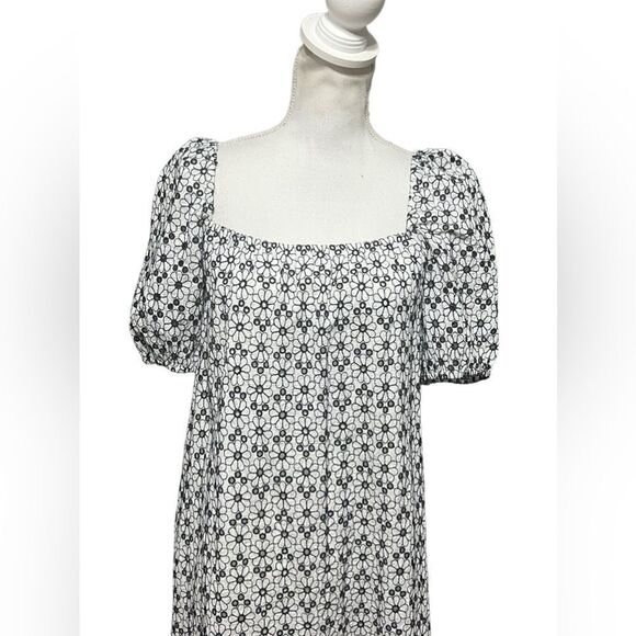 & Other Stories Cotton frill sleeve Embroidered Smock Mini Dress NWT size US 2 - Picture 3 of 8